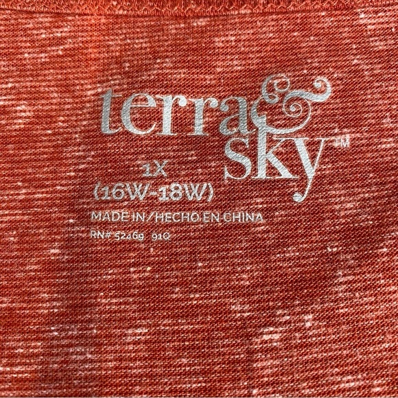 Terra & Sky Women's size 1X rust/Orange colorway Graphic Short Sleeve T-Shirt - Picture 8 of 8